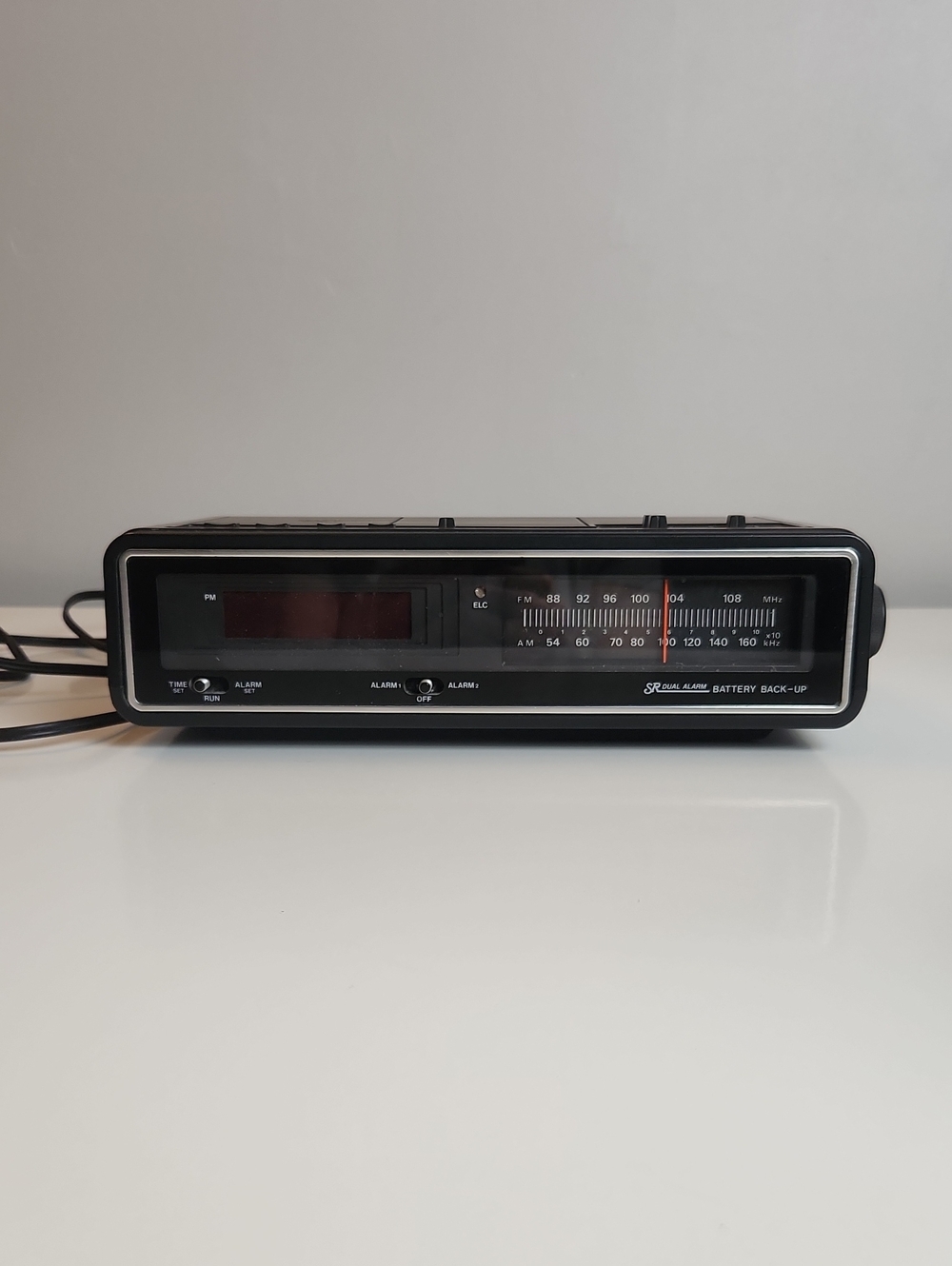 Vintage 80s Sears Wood Grain Alarm Clock
